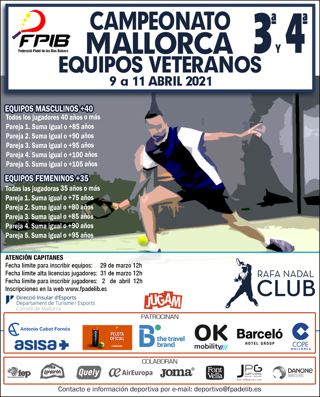 CAMPEONATO MALLORCA POR EQUIPOS DE VETERANOS de 3ª y 4ª 2021