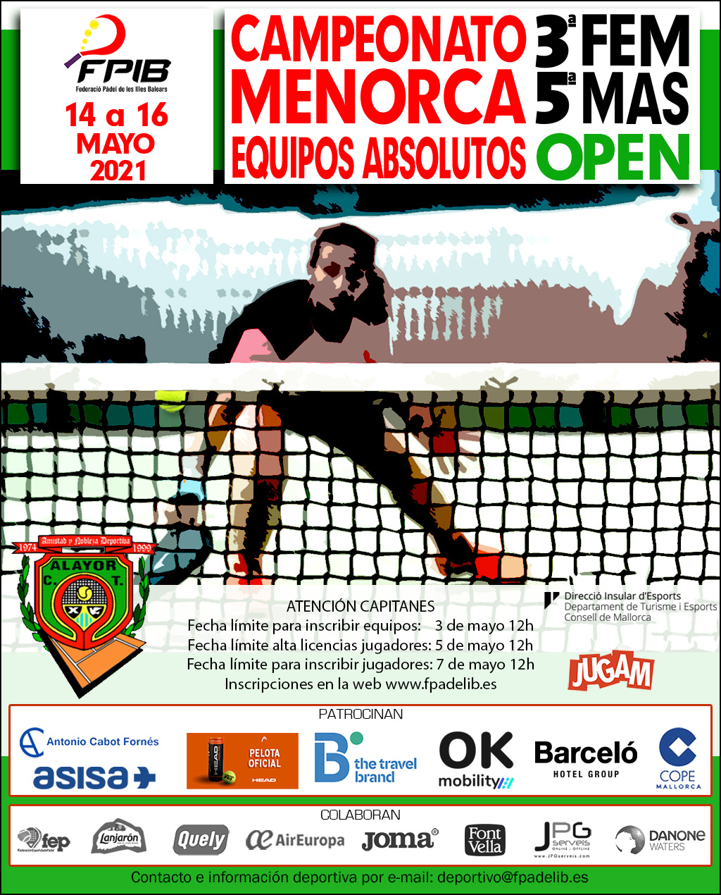 CAMPEONATO MENORCA POR EQUIPOS ABSOLUTOS 3ª Femenino y 5ª Masculino 2021