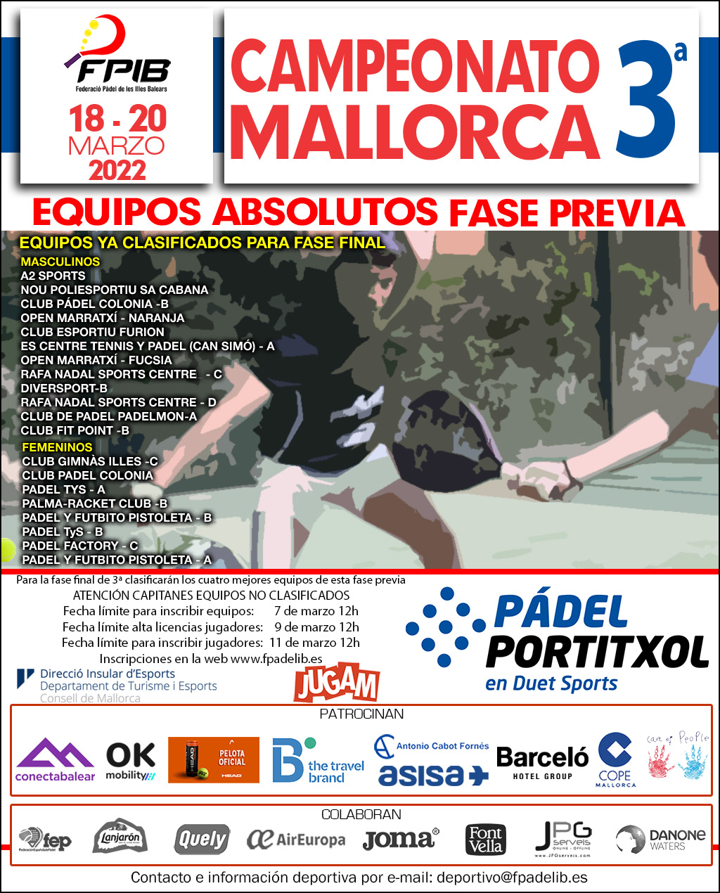 Campeonato de Mallorca por equipos de 3ª Fase PREVIA