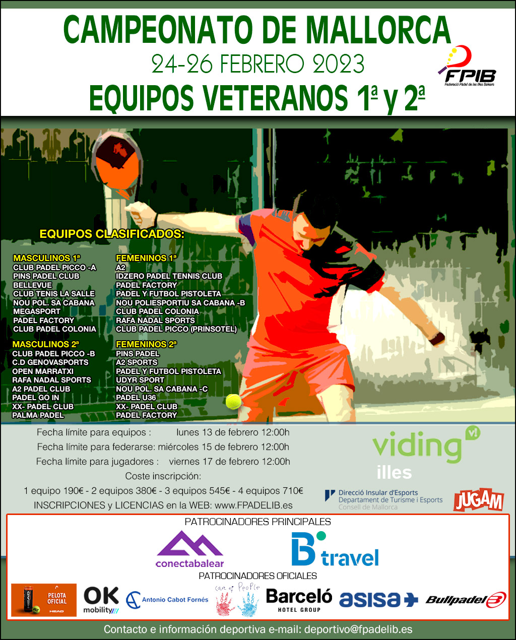 Campeonato de Mallorca por equipos de VETERANOS de 1ª y 2ª