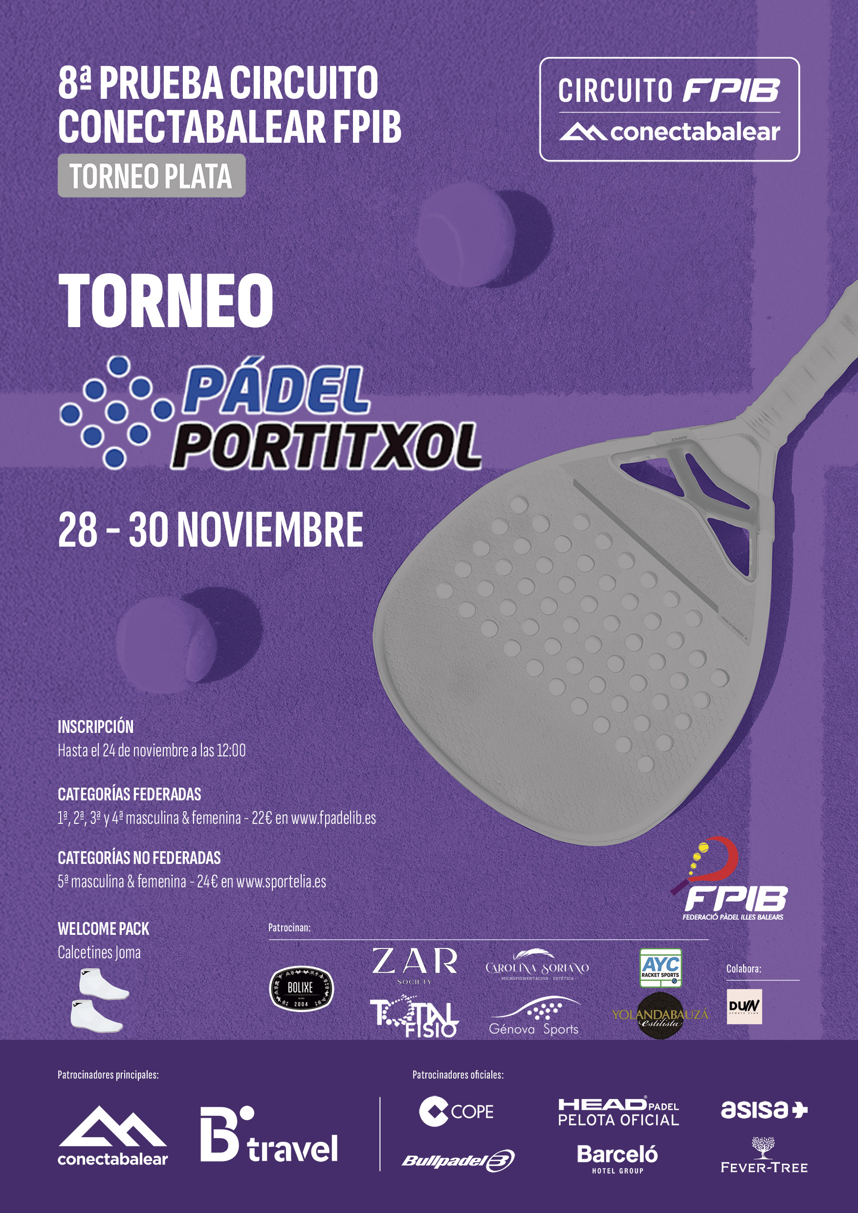 8ª prueba del CircuitoConecta Balear FPIB 2025 PLATA - PÁDEL PORTITXOL